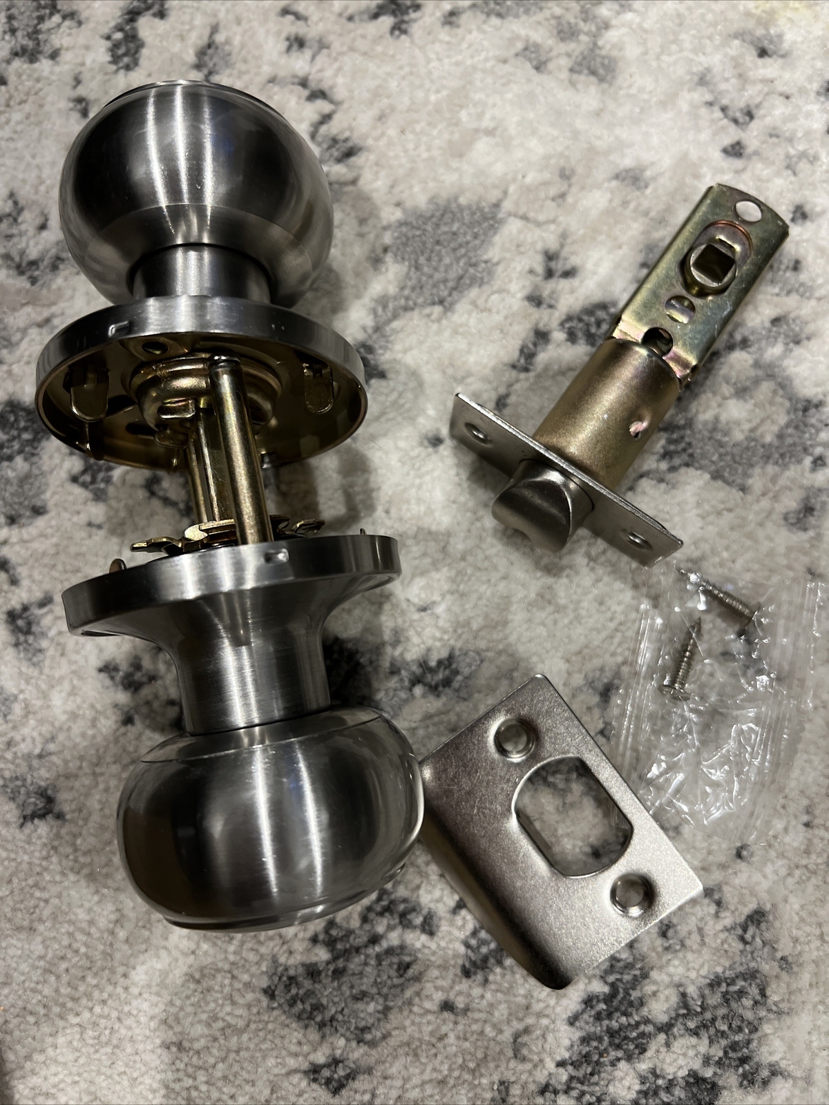 NEW  Privacy Door Lock Knobs DL609SNBK Brushed Nickel NIB-image