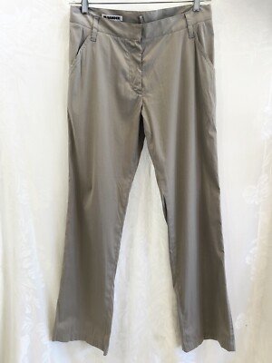 JIL SANDER Taupe Brown Lightweight Stretch Straight Leg Trousers Pants 38 8	x 32