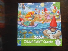 Ceaco 300 Lg Piece Puzzle  -  Gnome Sweet Gnome;  Beach Day by Tim Bowers;