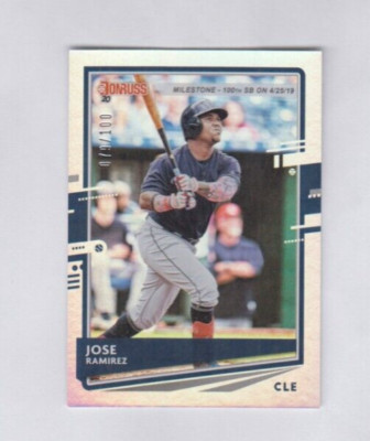 Jose Ramirez 2020 DONRUSS MILESTONE STAT LINE PARALLEL /100 CLEVELAND GUARDIANS