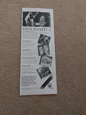 TNEWL73 WERBUNG 11X4 STEVE HACKETT: BAY OF KINGS, BIS WIR GESICHTER HABEN
