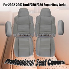 2002-2007 For Ford F250 F350 Super Duty Lariat Xlt Front Leather Seat Cover Gray