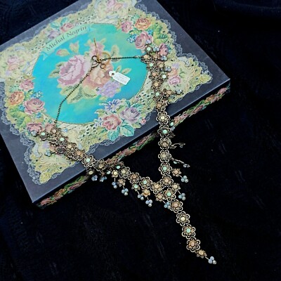 Collier En Y Michal Negrin Avec Fleurs Et Strass – Brillant, Sublime Le Décolleté – Occasion