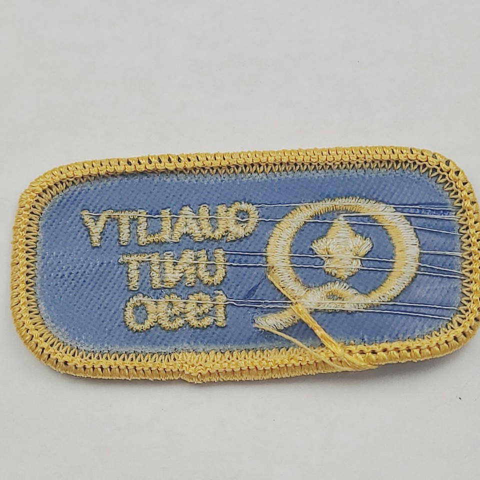 BSA Quality Unit 1990 Patch Badge Blue yellow Vintage eBay
