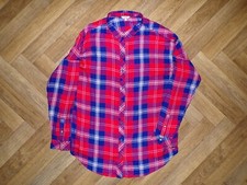 Men's Wrangler red white blue checked long sleeved shirt flannel fabric size L