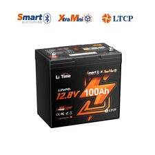 LiTime 12V 100Ah Xtra Mini Bluetooth Lithium LiFePO4 Battery for Trolling Motor
