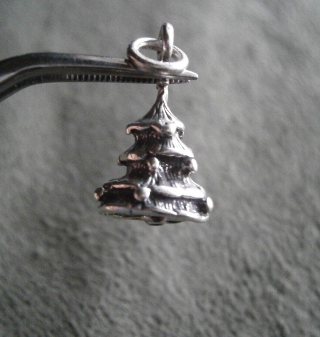Christmas Tree Vintage Solid Sterling Silver Char… - image 1