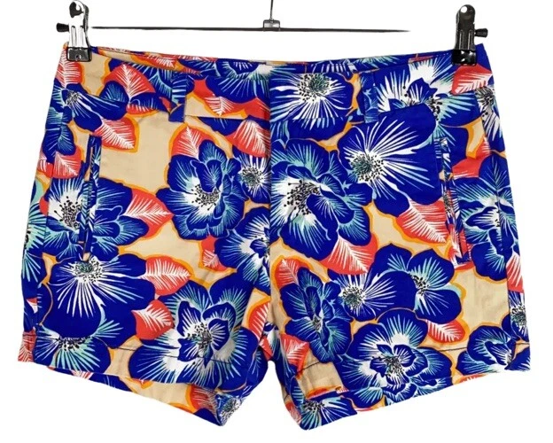Stylus Chino Shorts Womens Sz 4 Multicolor Floral Print 100% Cotton Pockets Hot