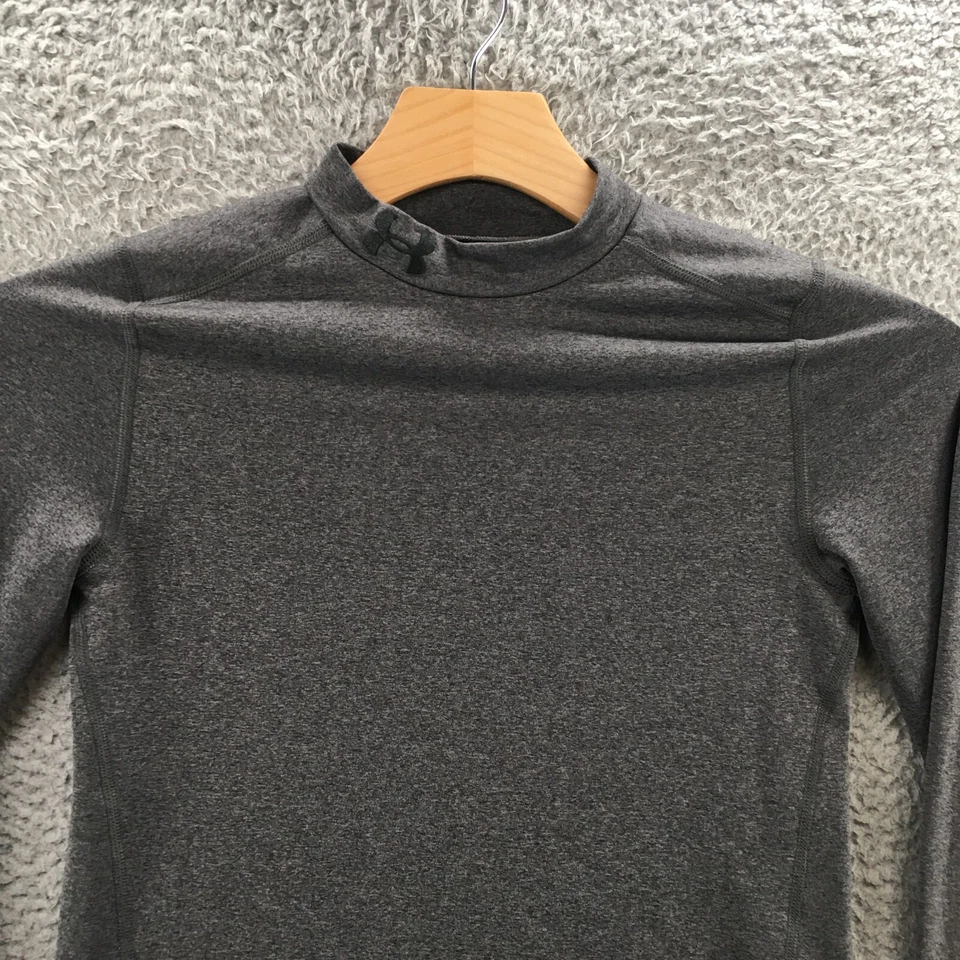 Under Armour Fitted Cold Gear Top Youth Girls YXL Grey Compression Activewear - Image 2 of 4