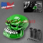 Green Universal Manual Wicked Skull Head Gear Car Stick Shift Knob Shifter