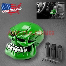 Green Universal Manual Wicked Skull Head Gear Car Stick Shift Knob Shifter