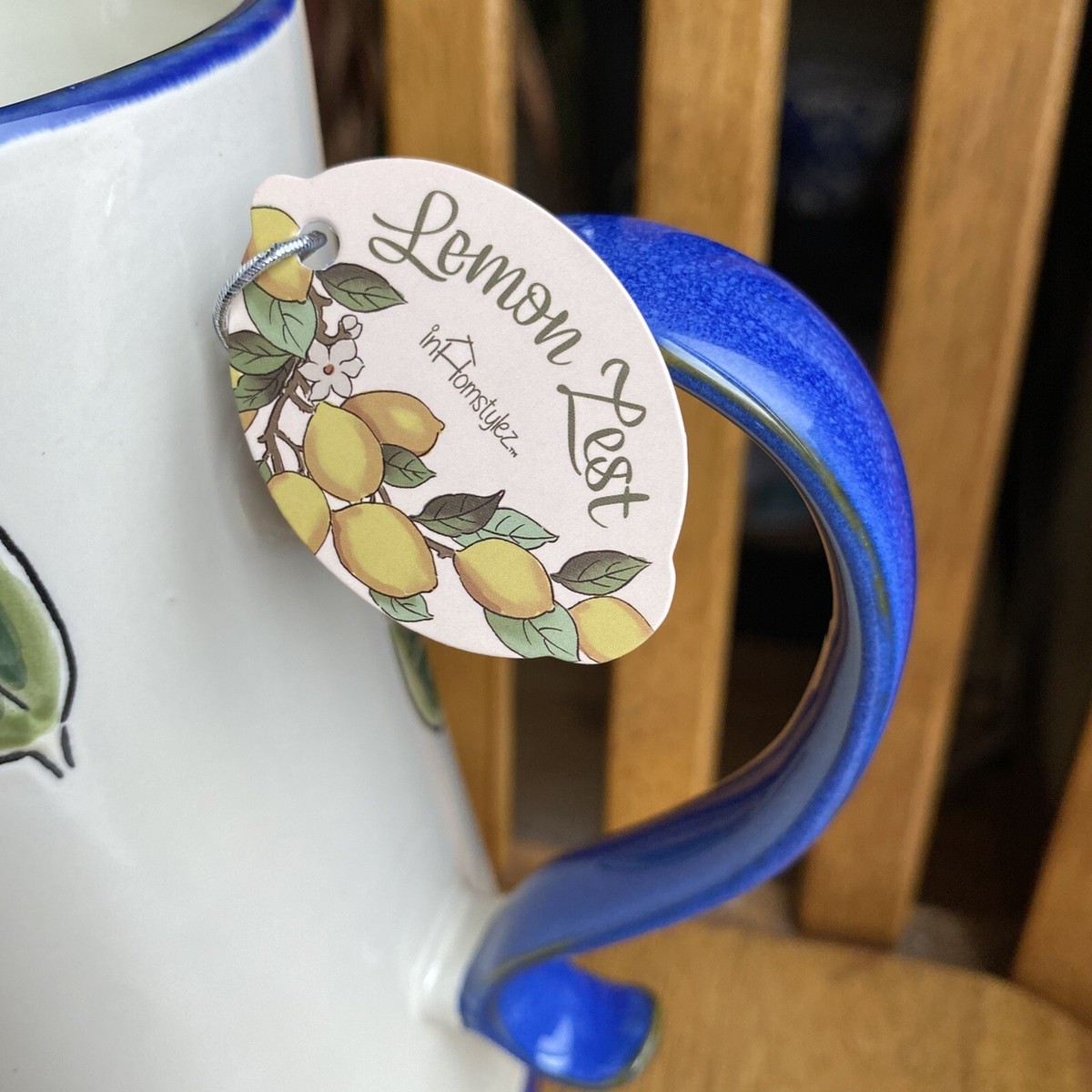 InHomestylez Lemon Valley Zest Pitcher With Handle Farmhouse Hand