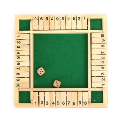 4 Spieler Shut The Box Holz Traditionelle Kneipe Würfel Familie Kinder Kinder Spielen