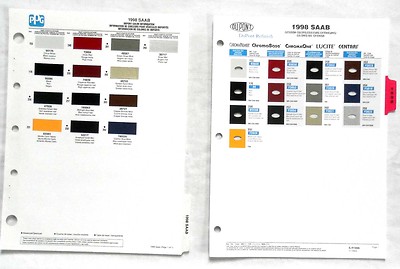 1998 SUBARU DUPONT AND PPG   COLOR PAINT CHIP CHARTS ALL MODELS ORIGINAL 