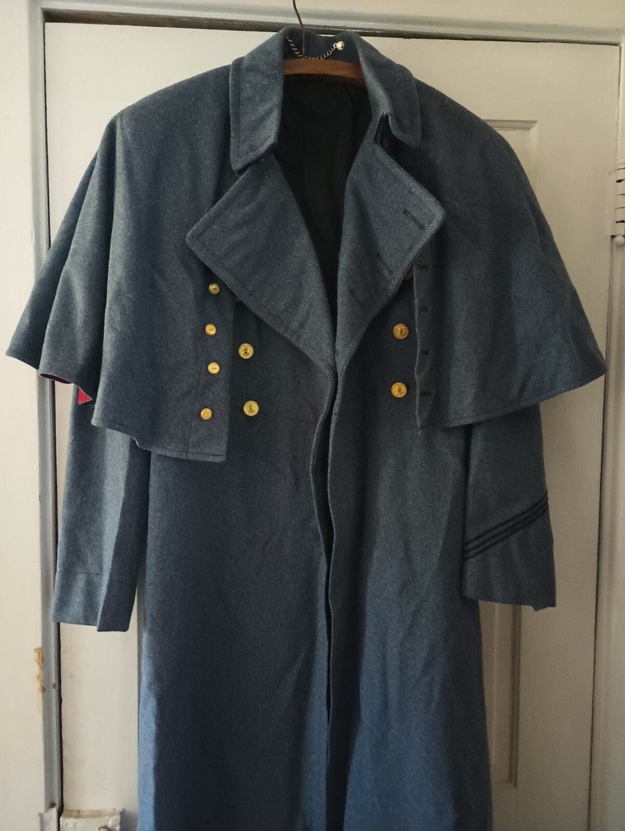 United States Military VMI Cadet Overcoat w/Cape Gray Wool Buttons Thorngate