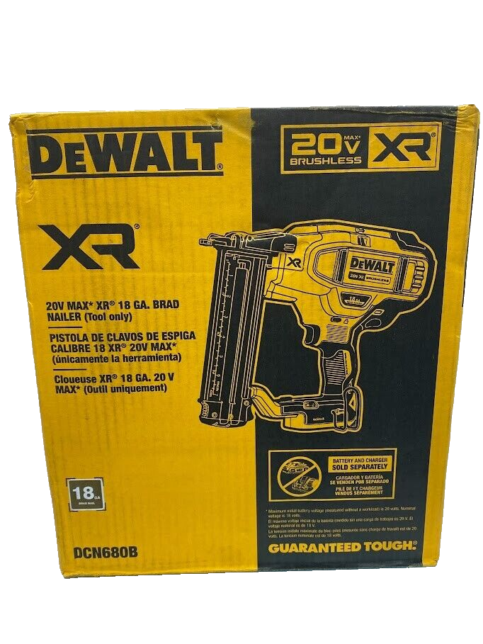DEWALT 20V MAX* Cordless Brad Nailer 18GA Tool Only (DCN680B