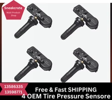 (4) OEM TPMS Tire Pressure Monitoring Sensors for Chevy GMC 13586335/13598771.
