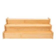 Kitchen Natural Bamboo Organizers Expandable Spice Rack, 3-Tier