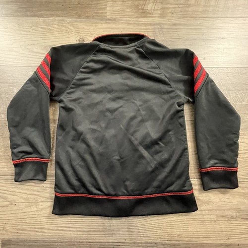 Adidas Boy’s Sz 5 Black Red Zip Track Jacket - Picture 5 of 7