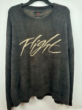 Jordan Flight Heritage Crop Knit Fuzzy Jumper Off Noir Tan Mens Size 2XL XXL