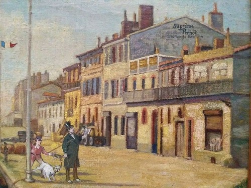 1939 FRENCH Signed by A P SAUTENEAU ORIGINAL O/C CANAL & WAREHOUSES FRAMED - Picture 4 of 11
