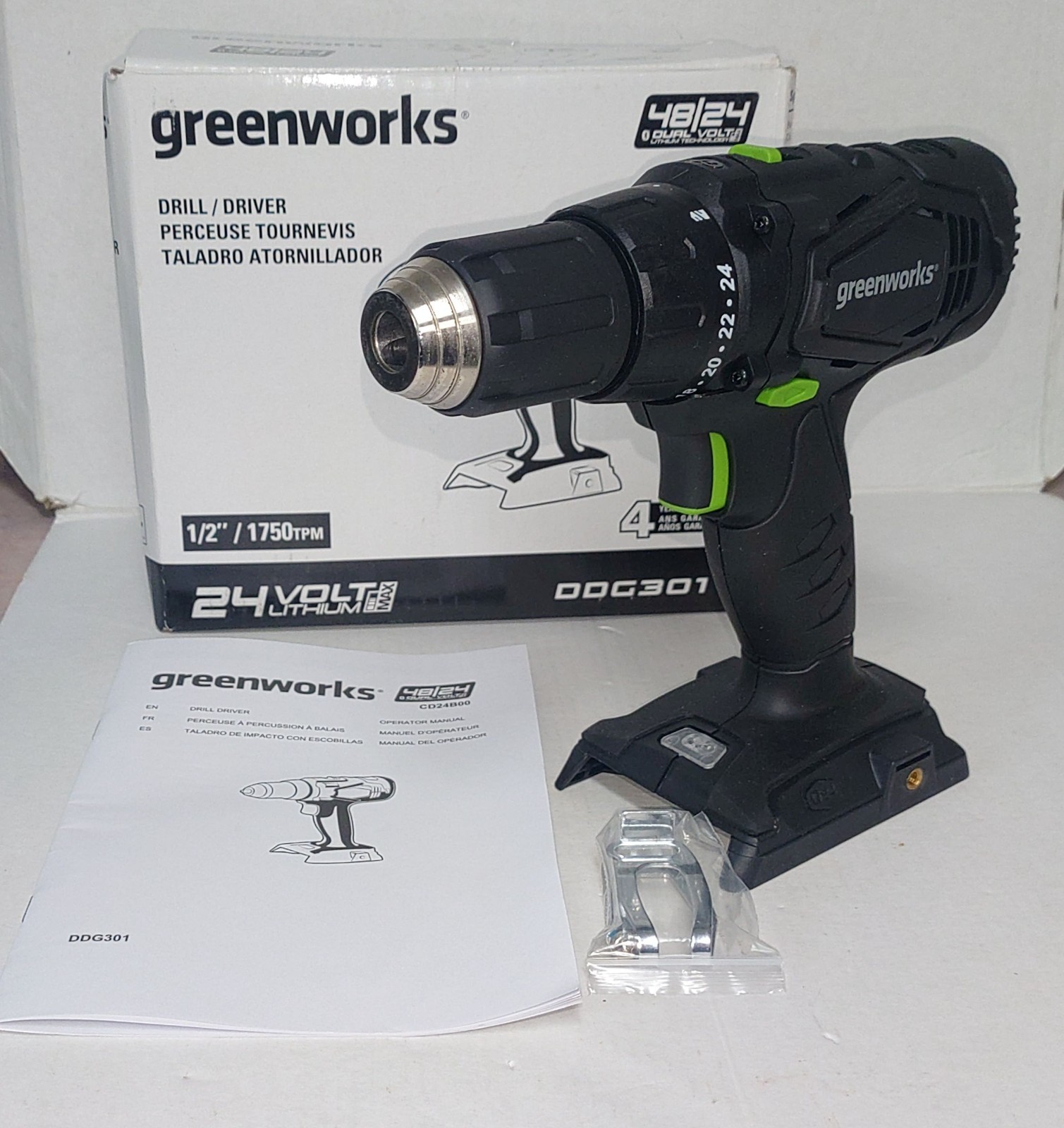 Greenworks 48/24V 1/2" Drive Cordless Drill Driver DDG301 (Tool Only) New in Box