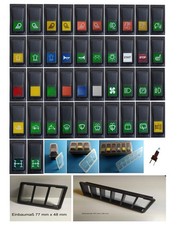 1 Stück Kippschalter Wippschalter Wippe 12V beleuchtet rastend Symbole mit Lampe