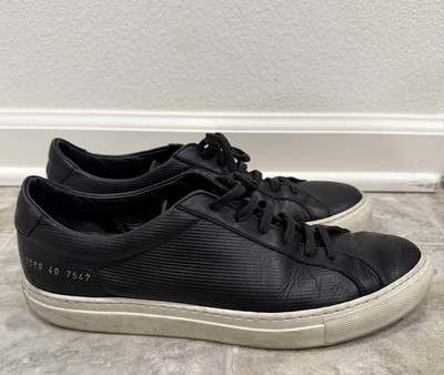 COMMON PROJECTS Black Leather Sneakers Lined Men's Casual 4889 40 7547