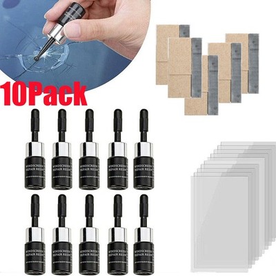 10 Pack Automotive Glass Nano Repair Fluid Car Windshield Resin Crack Tool Kit
