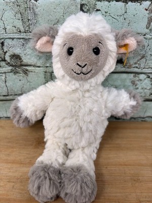 STEIFF Little Lamb Plush Soft Cuddly Lovey White Gray EUC Germany 8'' 073946
