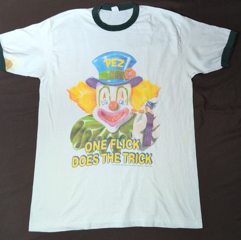 Vintage 90s Pez Candy Promo Clown Tshirt Single Stitch L Made In USA
