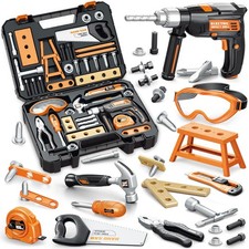 Kids Tool Set with Tool Box  Electronic Toy Drill, 41PCS Toddler Tool Set Ki...