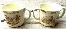 2 TWO Bunnykins Single Two Handled Cups Vintage Royal Doulton