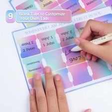 Laminated Bible Tabs for Women Men 75 pcs Large Print for Bible StudyRainbow ...