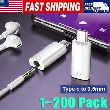 USB-C Type C Adapter Port to 3.5MM Aux Audio Jack Earphone Headphone Car Lot