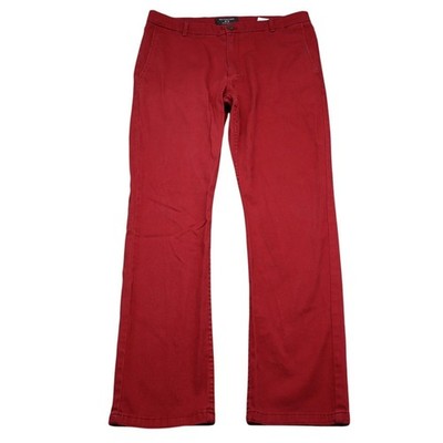 Matchstick Argus Pants Mens 2XL Red Straight Leg Mid Rise 4 Pocket Jeans