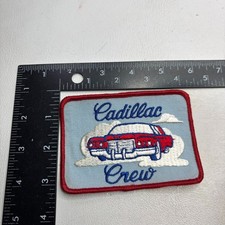 Vintage c 1980s Red Car General Motors CADILLAC CREW Embroidered Patch 69XA