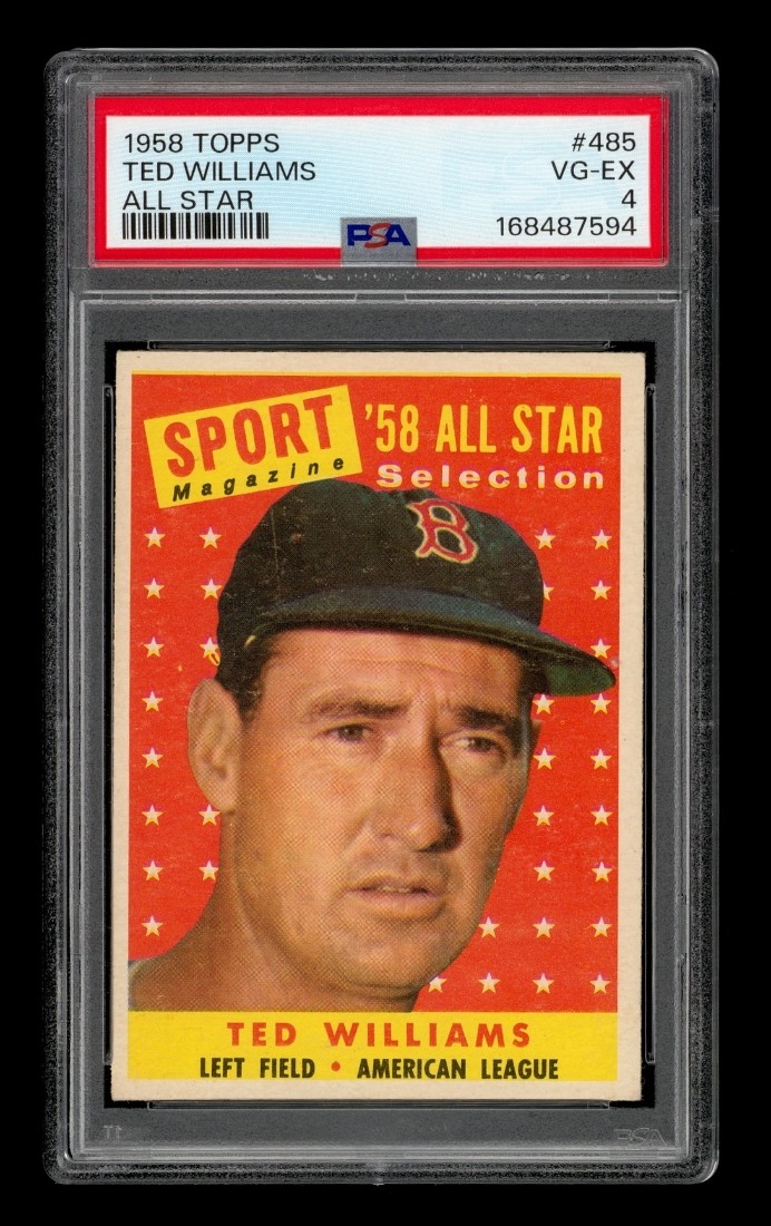 1958 Topps Set-Break #485 Ted Williams All Star PSA 4 VG-EX