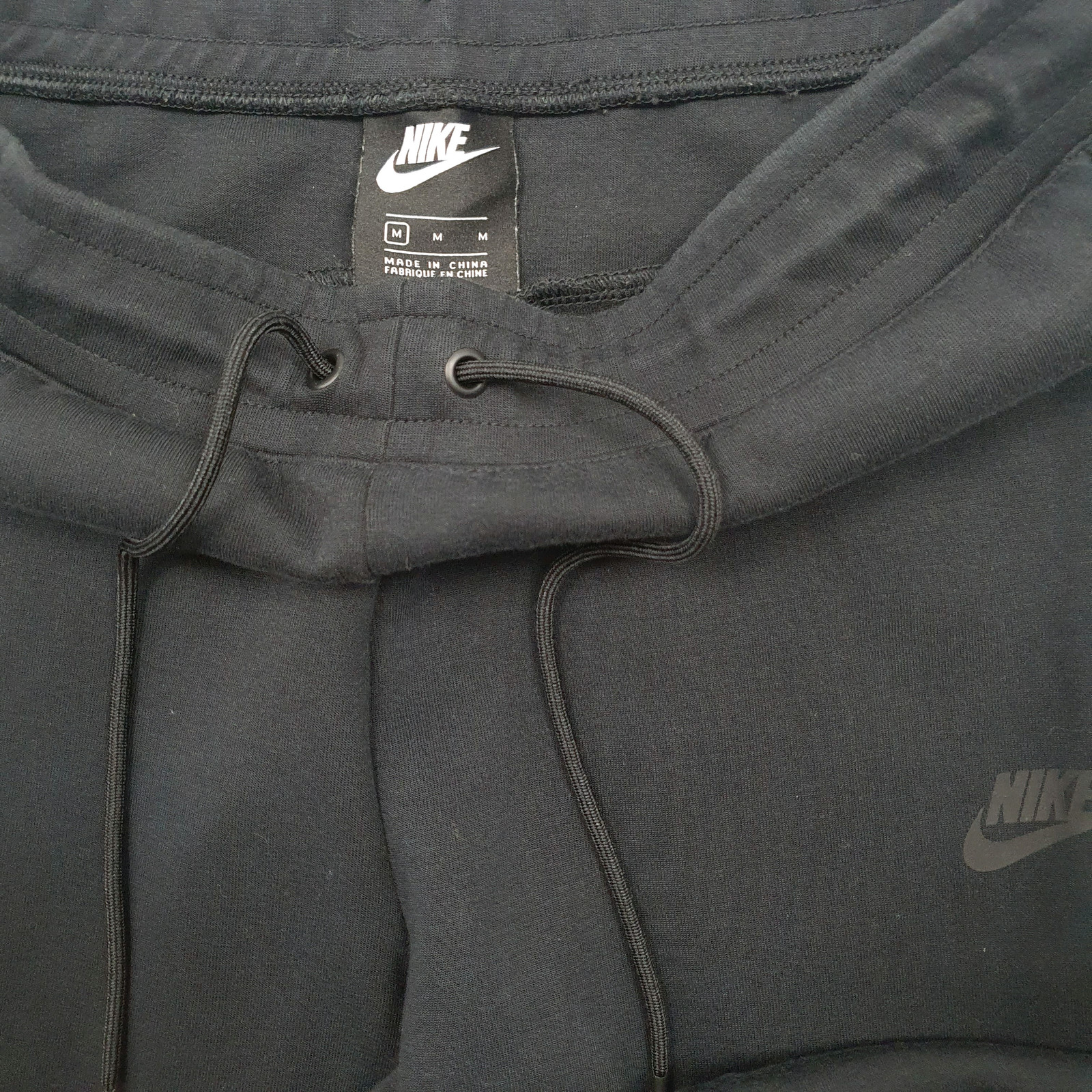 NIKE Slim Jogger Trousers Cotton Blend Black Mens W32 L28 image 3