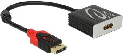 DeLOCK Adaptor Cable DisplayPort 1.2 Male HDMI 2 Female Black 4 K 60Hz Active