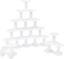 20 Packs Small Empty Spools White Plastic Spools Wire Weaving Bobbins Ribbon Cha