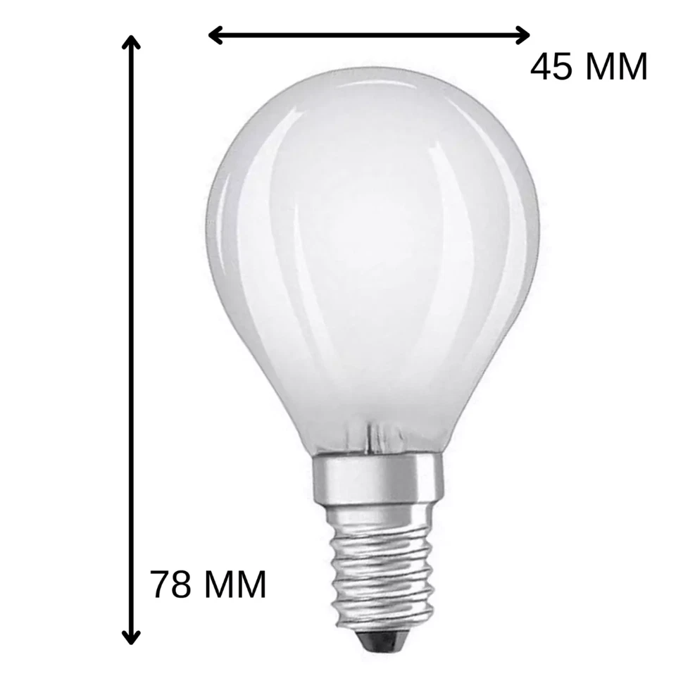 OSRAM LAMPADINA A LED ALTA DEFINIZIONE E14 40W LAMPADA LUCE CALDA VETRO SATINATO - Immagine 4 di 4