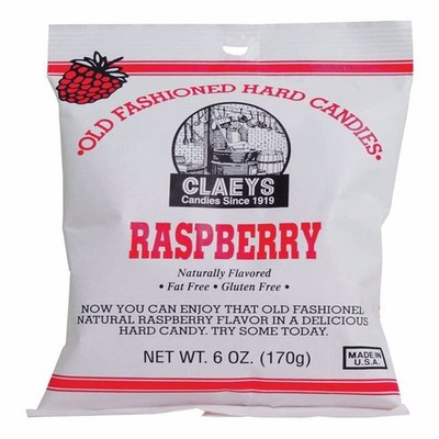 Claeys Old Fashioned Hard Candy Natural Raspberry 6oz Bag