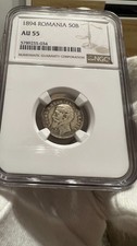 50 Bani 1894 Silver, Romania NGC AU55