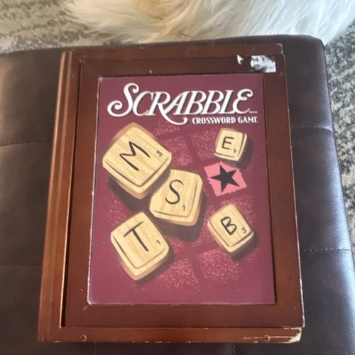 Parker Brothers Scrabble Vintage Bookshelf Edition Wooden Box Wooden Tiles