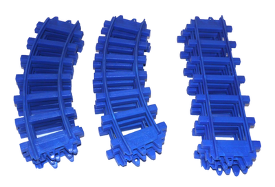 Vintage Toy State Industrial blue plastic train tracks 8 curved, 4
