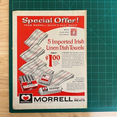 Morrell Magazine Ad Quick 'n Easy Meats Irish Linen Offer 1963 Chicago