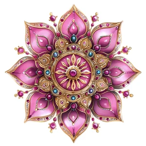 Mandala Flower Floral Botany Botanical Self Adhesive Vinyl Sticker
