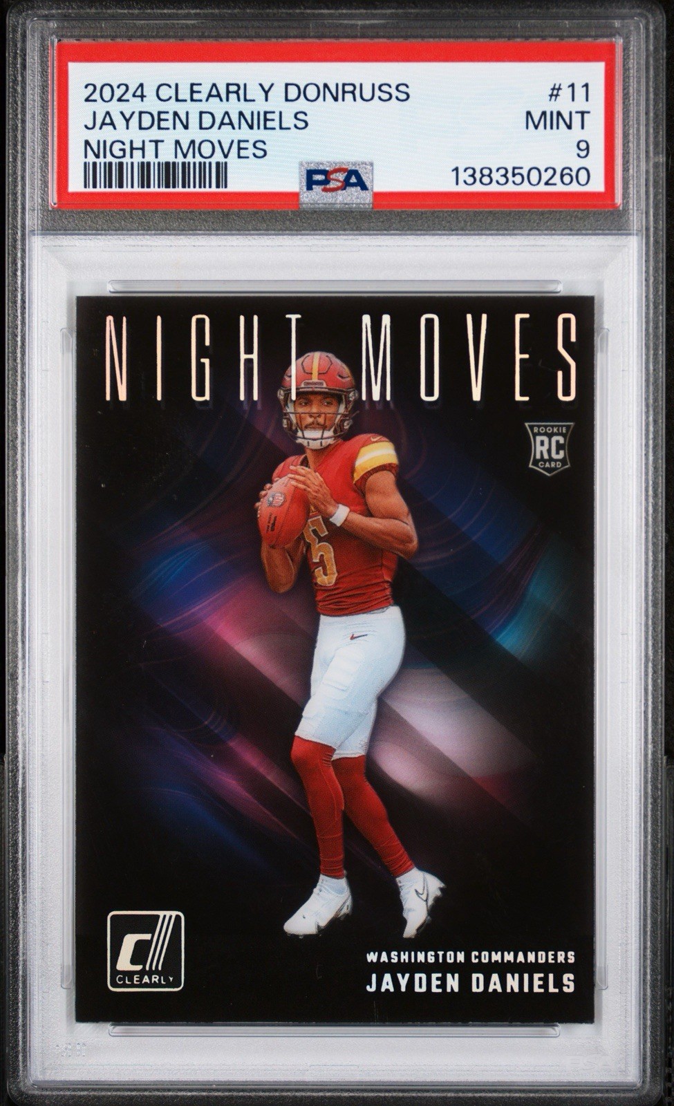 Jayden Daniels Panini Clearly Donruss Night Moves #11 Base