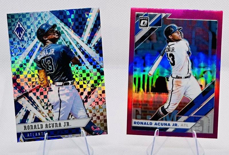 Ronald Acuna Jr. Braves Panini Parallel Card Lot - 2 Donruss Optic #177 #8